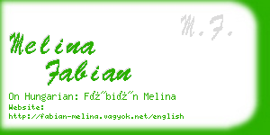 melina fabian business card